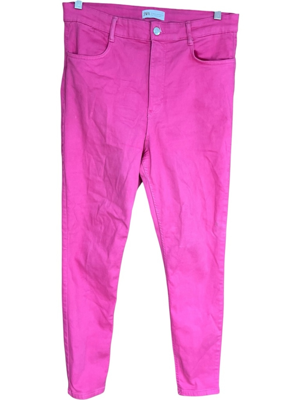 Zara High Waisted Skinny Jeans Magenta